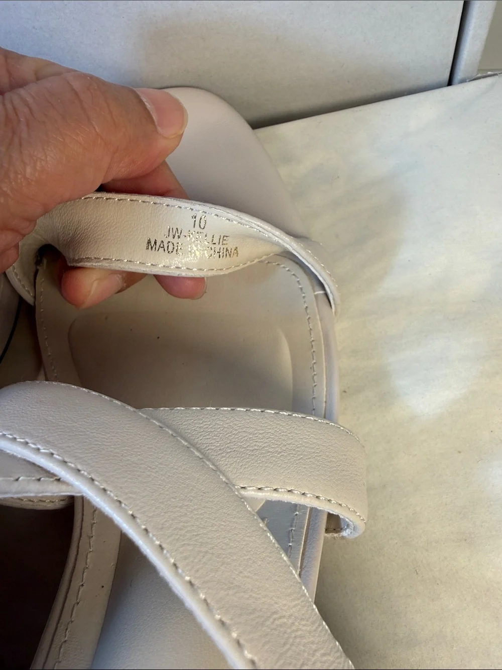 Jason Wu Cream Strappy Block Heel Sandal with Gold Ring Buckle